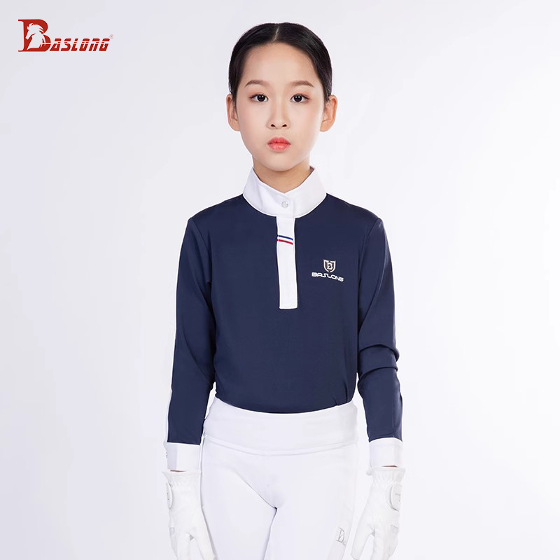 Polo Shirt Equestrian - Baslong Paardensportkleding Kinder T-shirt Top Lange