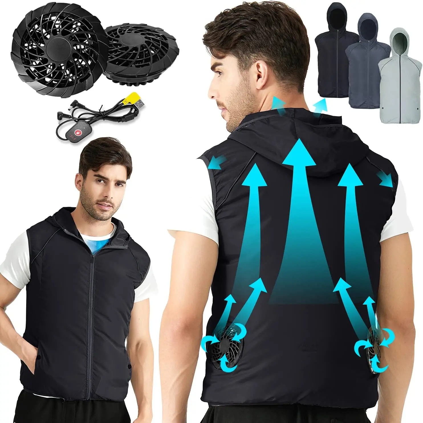 Outdoor Sport Brand Jacket - Zomer Sport Fan Airconditioning Cool Man