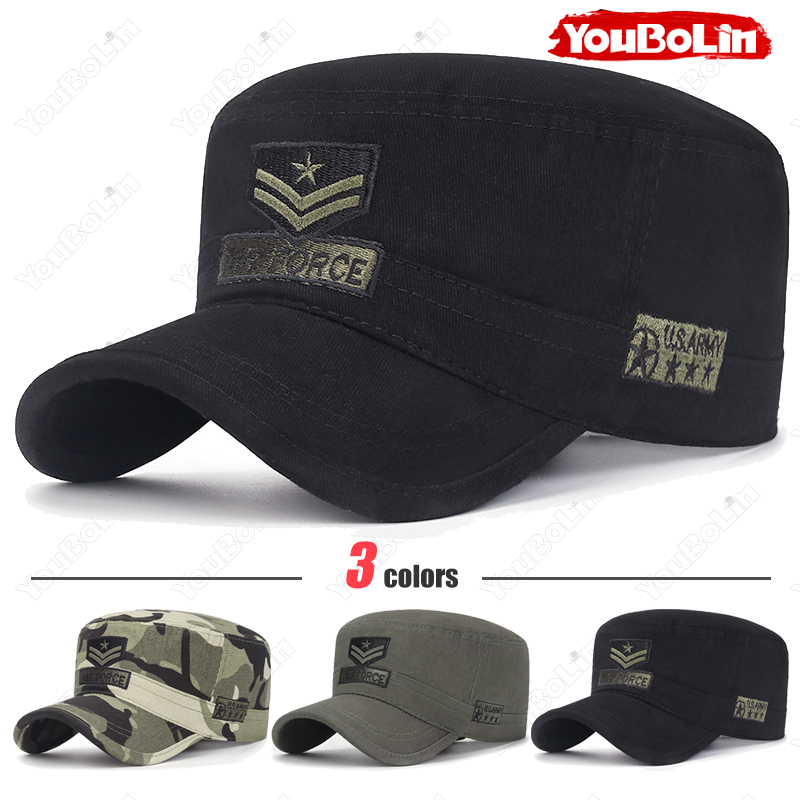 Academy Sports Outdoor - Militaire pet met platte bovenkant, unisex,