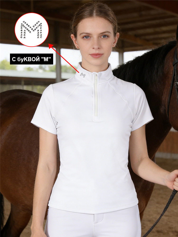 Polo Shirt Equestrian - M Logo Paardrijden Tops met korte