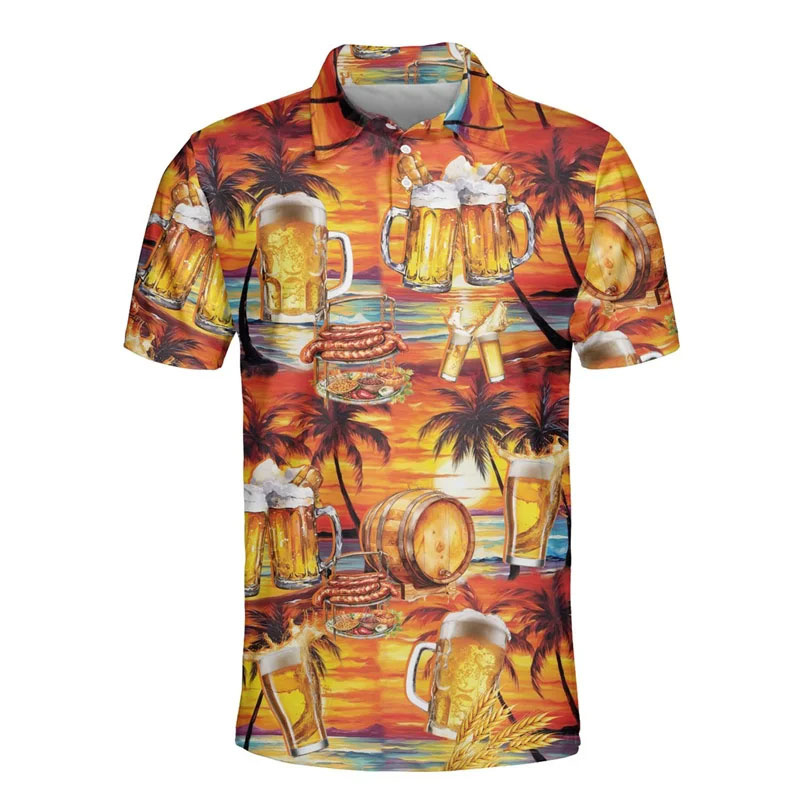 3d Geprint Hawaiiaans Bier Pol - Polo Shirt Equestrian recensie en prijs